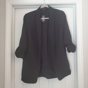 Rouched Sleeve Boyfriend Blazer